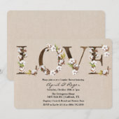 Koppels Douche Katoen Alfabet Uitnodiging (Voorkant / Achterkant)