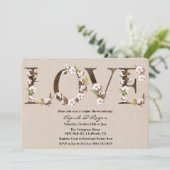 Koppels Douche Katoen Alfabet Uitnodiging (Staand voorkant)