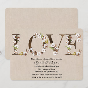 Koppels Douche Katoen Alfabet Uitnodiging