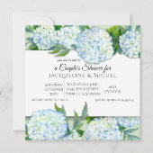 Koppels Douche Mint Groen In Wit Hydrangea Bloemen Kaart (Voorkant)