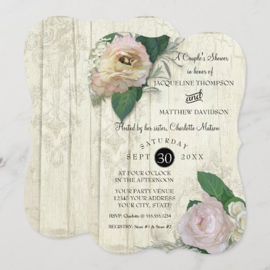 Koppels Douche Modern   Bloemenhout Kaart (Voorkant / Achterkant)