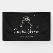 Koppels douche modern natuurlijk elegant handgesch spandoek (Horizontaal)