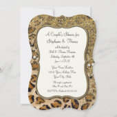Koppels Douche Natuurlijke Gouden Leopard Dierenpr Kaart (Achterkant)