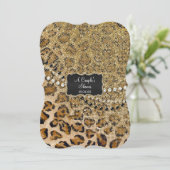Koppels Douche Natuurlijke Gouden Leopard Dierenpr Kaart (Staand voorkant)