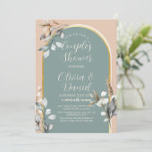 Koppels Douche Neutrals Romantisch Verlovingsfeest Kaart (Staand voorkant)