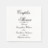 Koppels Douche Party Elegant Script White Paper Servet (Voorkant)