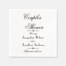 Koppels Douche Party Elegant Script White Paper