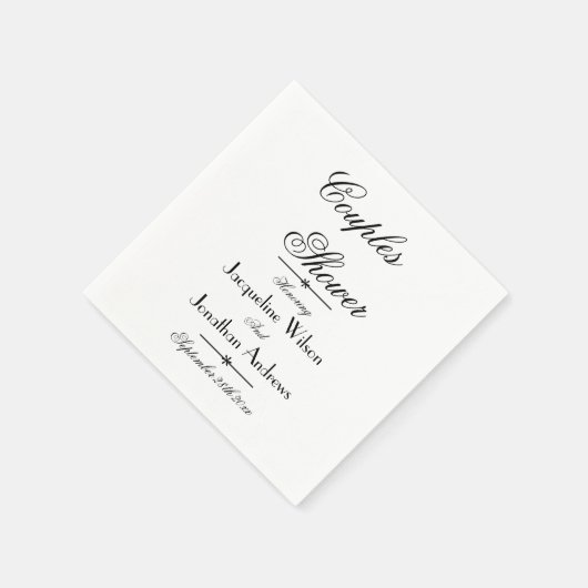 Koppels Douche Party Elegant Script White Paper Servet (Hoek)