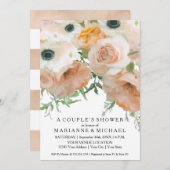 Koppels Douche Pastel Petals Elegant Bloemen Kaart (Voorkant / Achterkant)