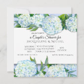 Koppels Douche Periwinkle in Witte Hydrangea Bloem Kaart (Voorkant)