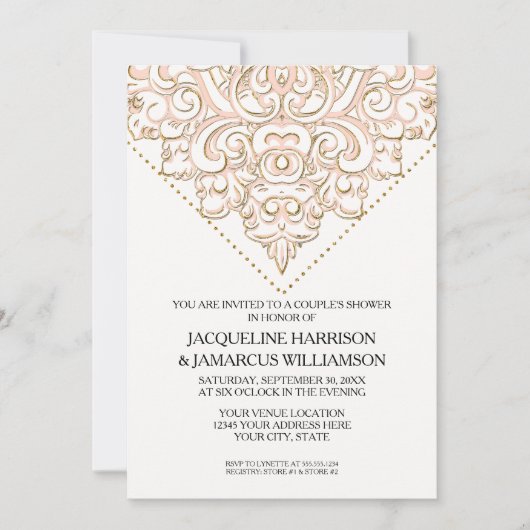 Koppels Douche Rustieke Houten Raad Kant Typografi Kaart (Voorkant)