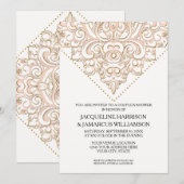 Koppels Douche Rustieke Houten Raad Kant Typografi Kaart (Voorkant / Achterkant)