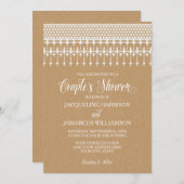 Koppels Douche Rustieke  Kant Typografie Kaart (Voorkant / Achterkant)