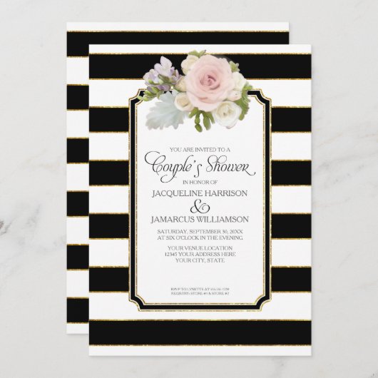 Koppels Douche Script Typografie Modern Art Deco Kaart (Voorkant / Achterkant)