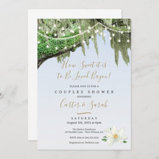 Koppels douche uitnodigingen, bruiloft douche kaart (Voorkant / Achterkant)