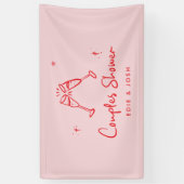 Koppels douchen modern natuurlijk elegant handgesc spandoek (Verticaal)