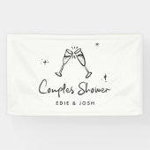 Koppels douchen modern natuurlijk elegant handgesc spandoek (Horizontaal)