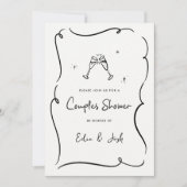 Koppels douchen moderne natuurlijke elegante handg kaart (Voorkant)