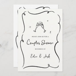 Koppels douchen moderne natuurlijke elegante handg kaart