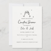 Koppels douchen moderne natuurlijke elegante handg kaart (Voorkant)