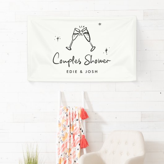 Koppels douchen moderne natuurlijke elegante handg spandoek (Insitu)