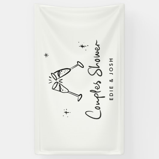 Koppels douchen moderne natuurlijke elegante handg spandoek (Verticaal)