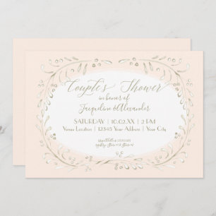 Koppels douchen moderne Waterverf krans bladeren Kaart