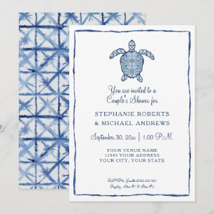 Koppels Douchen Shibori Zee Schildpad Waterverf Be Kaart