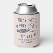 Koppels echtgenoot vrouw schattig bijpassende crui blikjeskoeler (Blikje Achterkant)