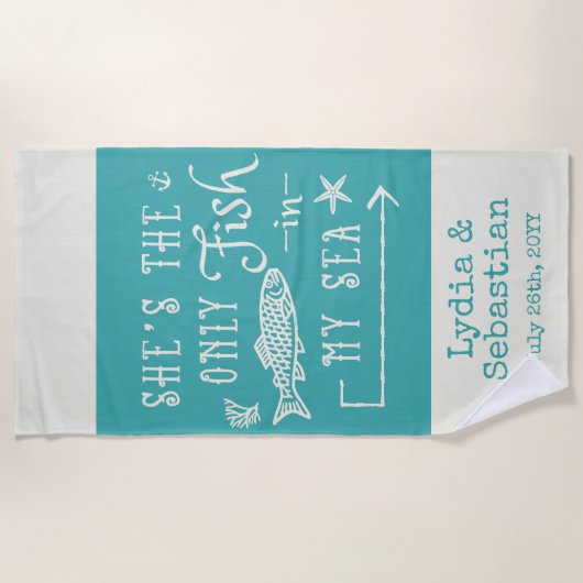 Koppels echtgenoot vrouw schattig bijpassende crui strandlaken (Voorkant)