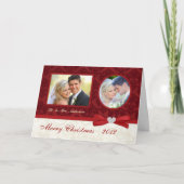 Koppels Eerste Kerstmis 2-foto vakantie kaarten (Voorkant)