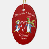 Koppels Eerste Kerstvakantie Keramisch Ornament (Links)