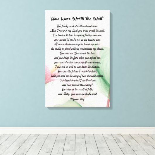 Koppels en geliefden schrijven muurkunst canvas afdruk (Insitu (Houten vloer))