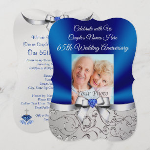 Koppels Foto 65th Wedding Jubileum Invitations Kaart