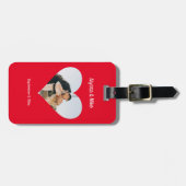 Koppels Foto in Hart Gepersonaliseerde Huwelijksre Bagagelabel (Voorkant horizontaal)