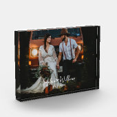 Koppels Fotonaam Bruiloft Jubileum Datum Hart Fotoblokken (Links)