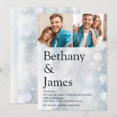 Koppels foto's Definitie Sneeuwvlokken Kerstmis Feestdagenkaart (Voorkant / Achterkant)