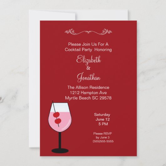 Koppels, gemengde Drink, cocktailparty-uitnodiging Kaart (Voorkant)