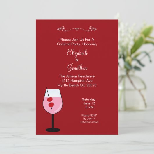 Koppels, gemengde Drink, cocktailparty-uitnodiging Kaart (Staand voorkant)