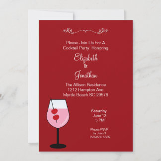 Koppels, gemengde Drink, cocktailparty-uitnodiging Kaart