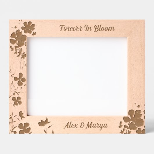 Koppels gepersonaliseerde gift Bloemen Houten geët Gegraveerde Lijstjes (Voorkant)