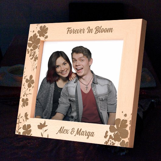 Koppels gepersonaliseerde gift Bloemen Houten geët Gegraveerde Lijstjes