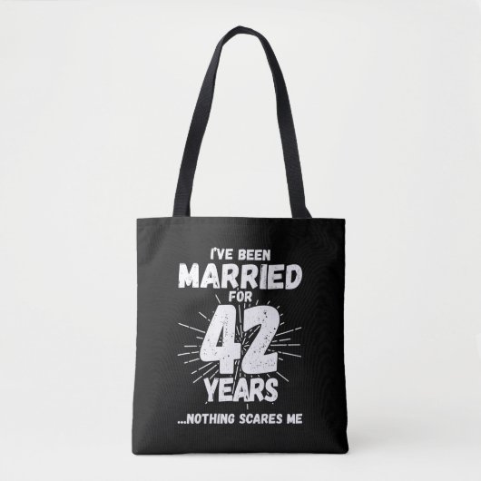 Koppels Getrouwd 42 Jaar Grappig 42e Trouwdag Tote Bag (Voorkant)