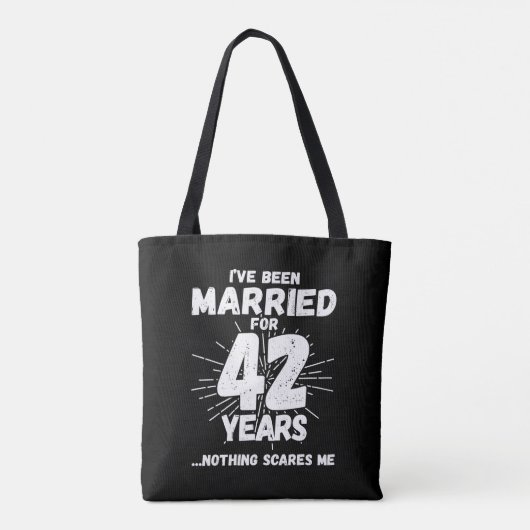 Koppels Getrouwd 42 Jaar Grappig 42e Trouwdag Tote Bag (Achterkant)