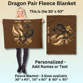Koppels Gold Dragons Voeg namen toe 60"x80" Fleece Deken