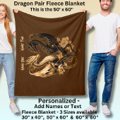 Koppels Gold Dragons Voeg namen toe 60"x80" Fleece Deken