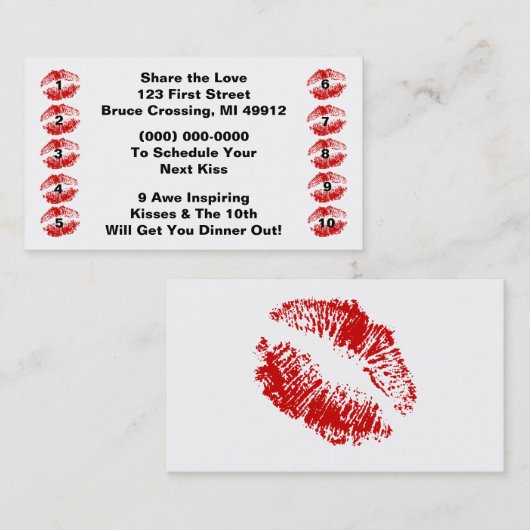 koppels houden Romance in levende Punch-kaarten li Klantenkaartje (Voorkant / Achterkant)