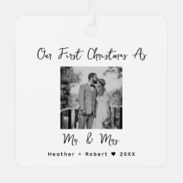 Koppels Huwelijkscadeau Onze Eerste Kerstmis Mr &  Metalen Ornament