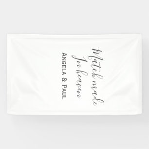 Koppels in de hemel naam stel bruiloft eenvoudig spandoek