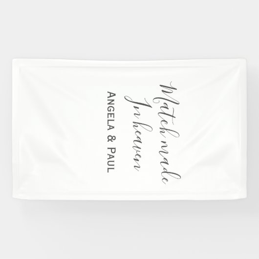 Koppels in de hemel naam stel bruiloft eenvoudig  spandoek (Horizontaal)